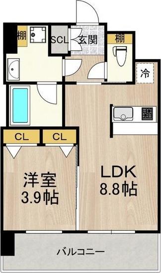 プレジオ弁天町ASIAN(1LDK/7階)の間取り写真