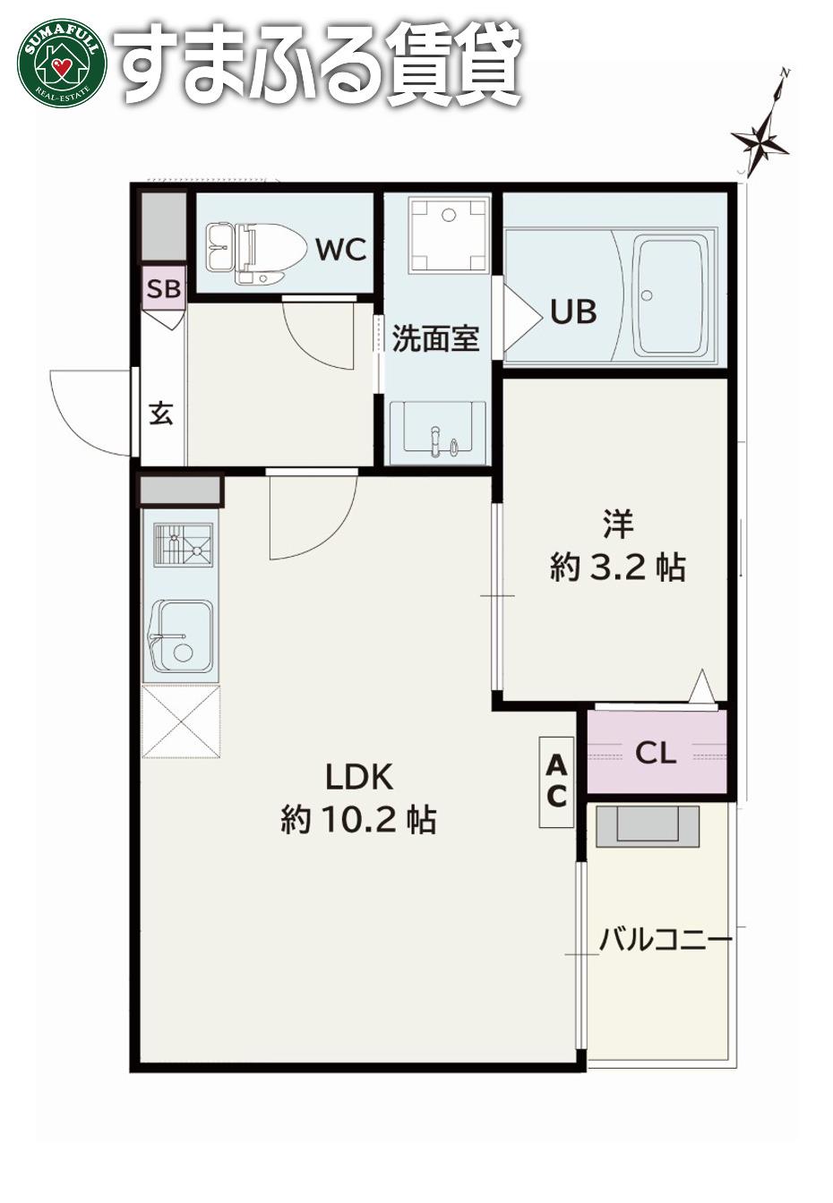 JACK KAMISHIGEHARAII(1LDK/1階)の間取り写真