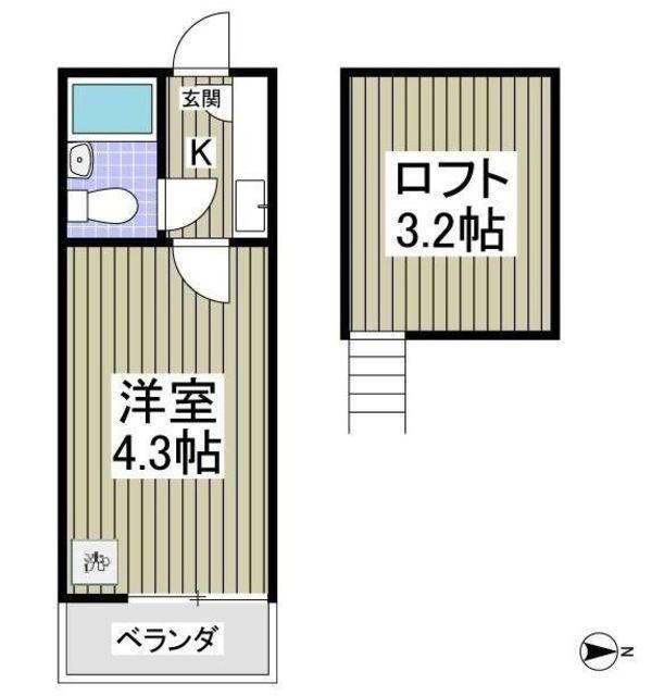 アイビー(1K/2階)の間取り写真