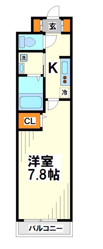 マイユクール(1K/2階)の間取り写真
