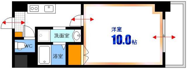 S-FORT中広通(1K/5階)の間取り写真