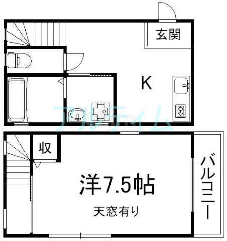 ユリマージュ(1K/1階)の間取り写真