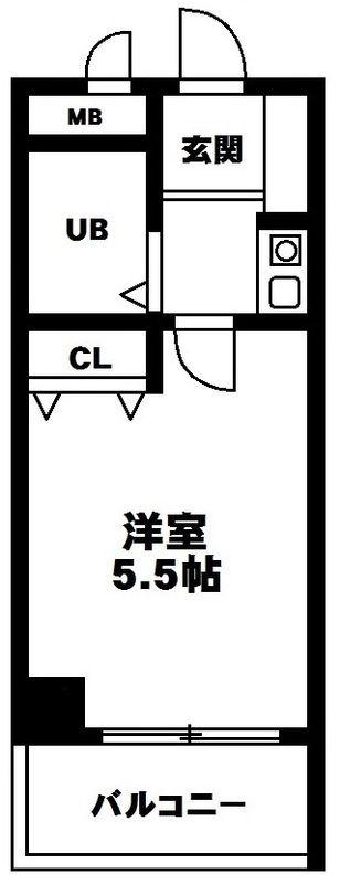 ドムールコスモス野里(ワンルーム/4階)の間取り写真