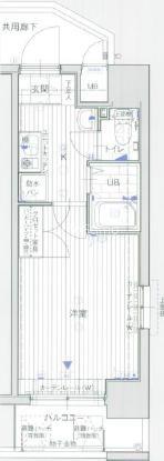 エスリード難波駅前(1K/9階)の間取り写真