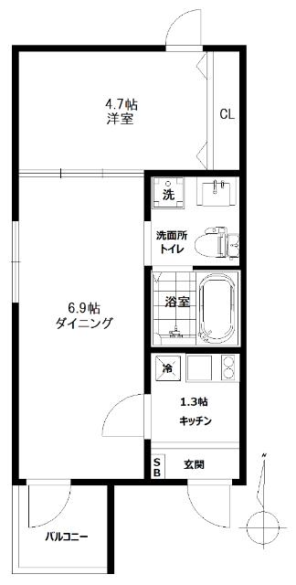 サンリジェール(2K/2階)の間取り写真