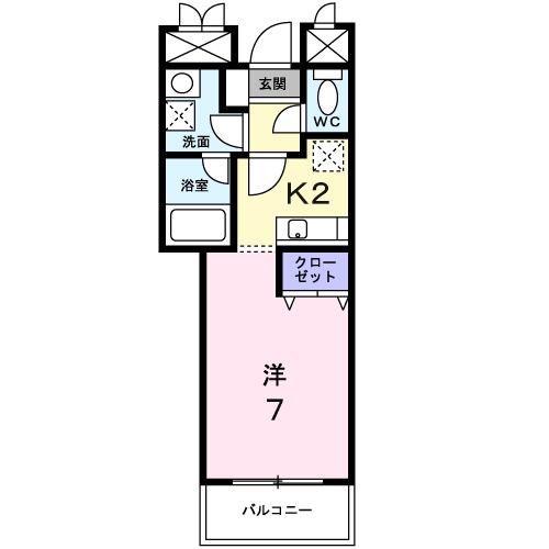 メゾンシャルマン(1K/1階)の間取り写真