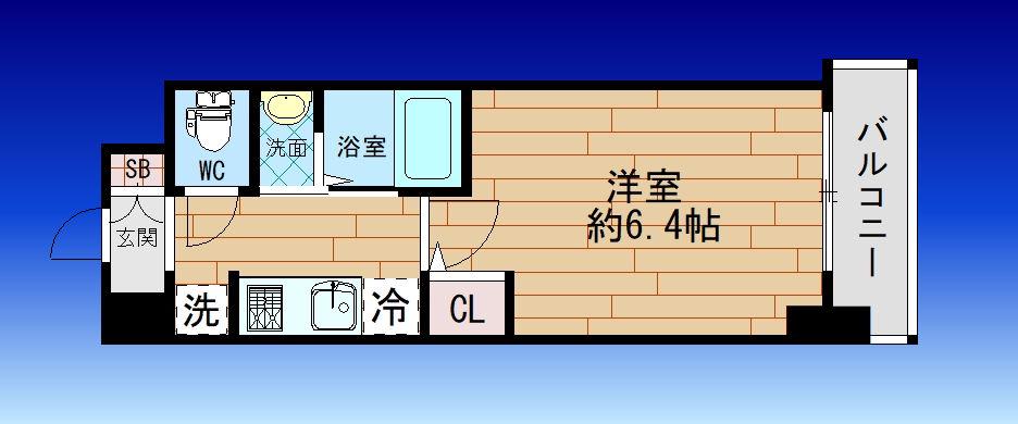 ジオエント福島野田(1K/3階)の間取り写真