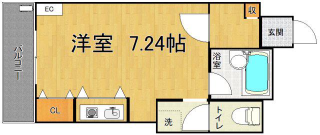 SUITE・HND(ワンルーム/2階)の間取り写真