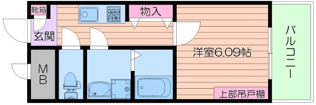 ウィンズコート都島(1K/5階)の間取り写真