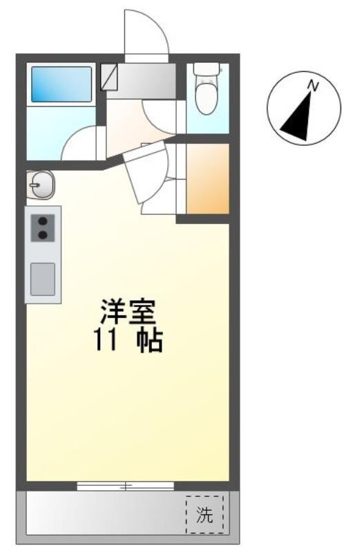 プチリヴェール田町(ワンルーム/2階)の間取り写真