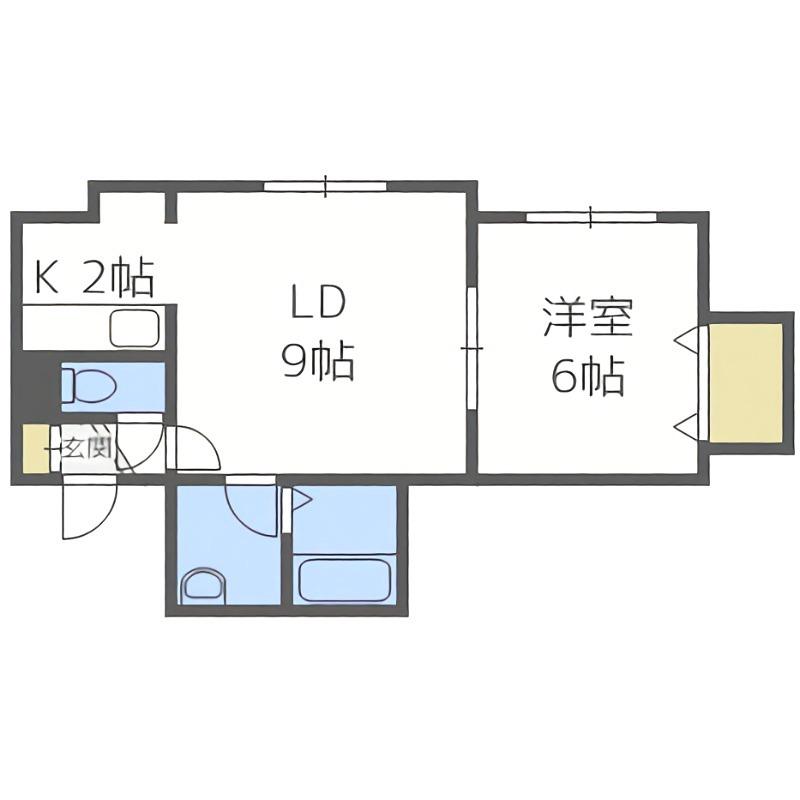 MI・CALAM白石(1LDK/2階)の間取り写真