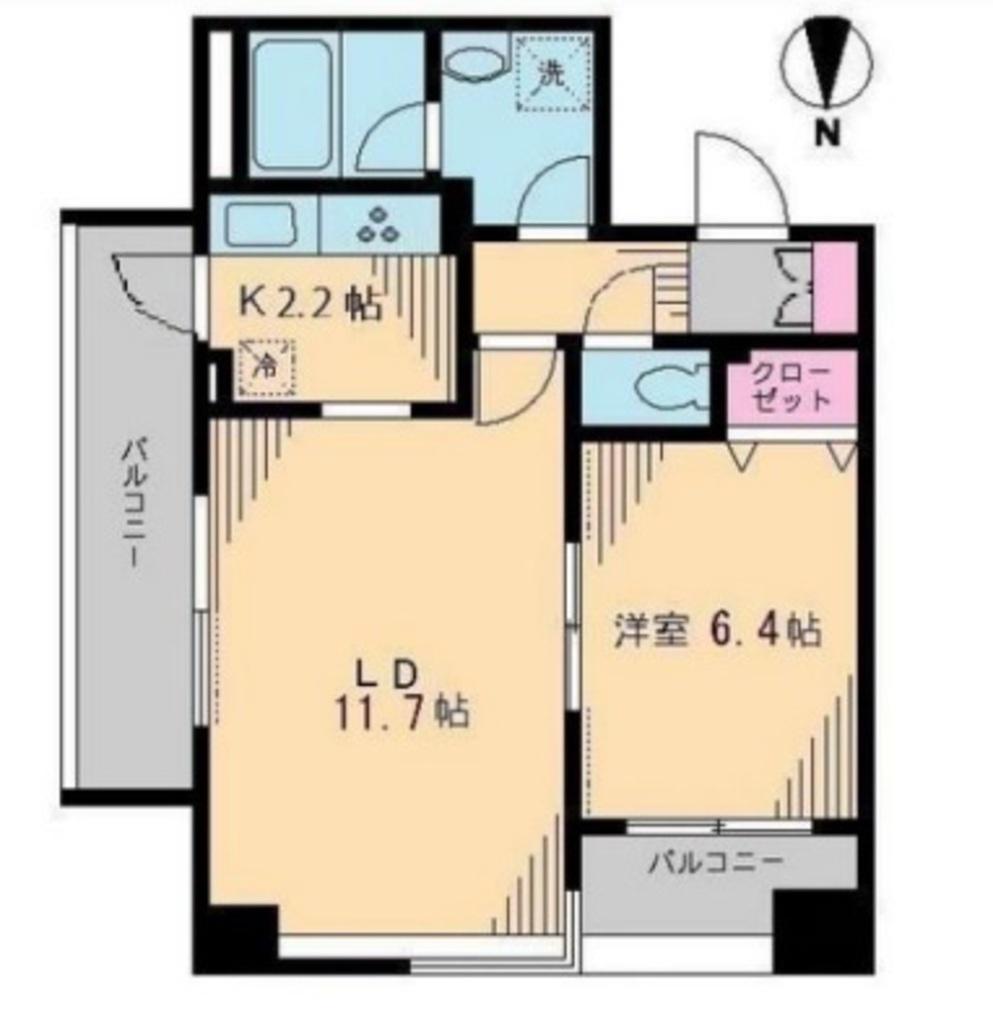 ブルソール信濃町(1LDK/3階)の間取り写真