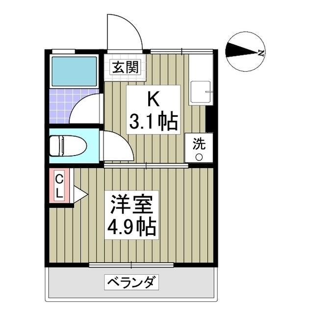 シティハイムメゾン森ケ崎(1K/2階)の間取り写真