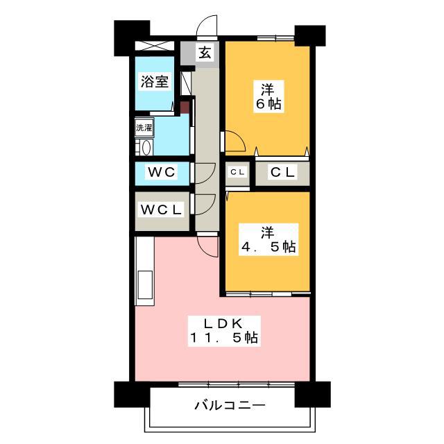 ネクスト吉塚(2LDK/10階)の間取り写真