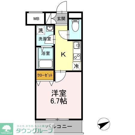 SUN RESIDENCE(1K/1階)の間取り写真