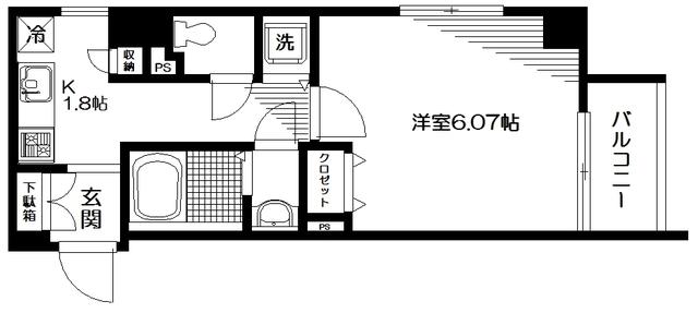 エトワール中野(1K/4階)の間取り写真