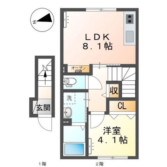 レアルMKM(1LDK/2階)の間取り写真