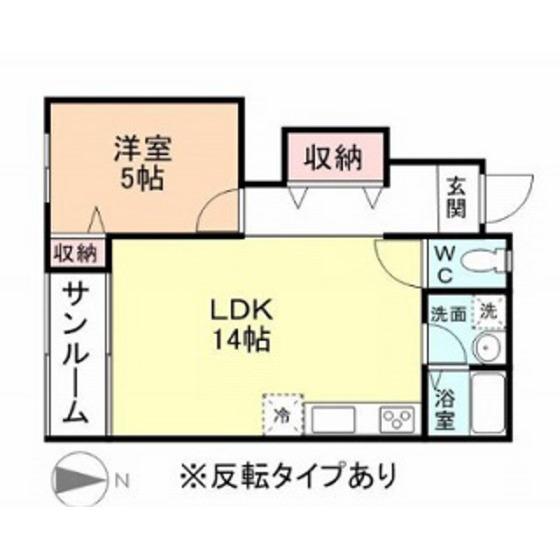 ファーレ速星(1LDK/1階)の間取り写真