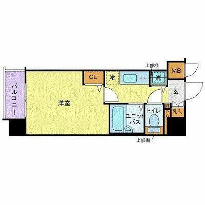 トーシンフェニックス芝浦ベイフォート(1K/8階)の間取り写真