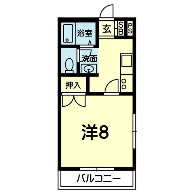 シーサイド保田窪(1K/3階)の間取り写真