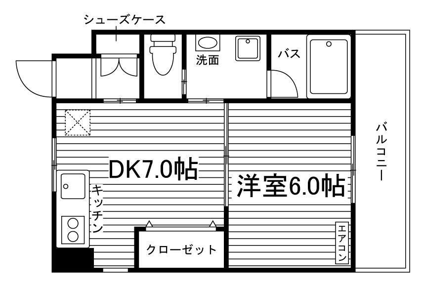 リタフォレッセ(1DK/1階)の間取り写真