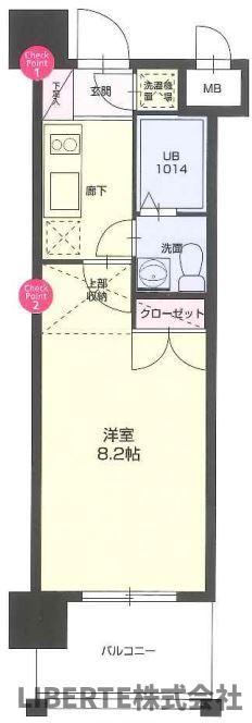 NO.66 2100 GUARANTEE 21 ORIENT BLD(1K/13階)の間取り写真