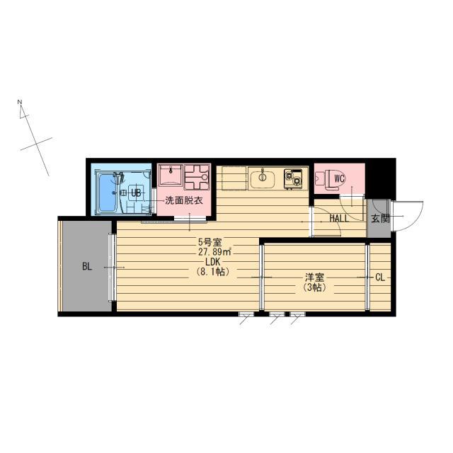 R-SMART花園3(1LDK/2階)の間取り写真