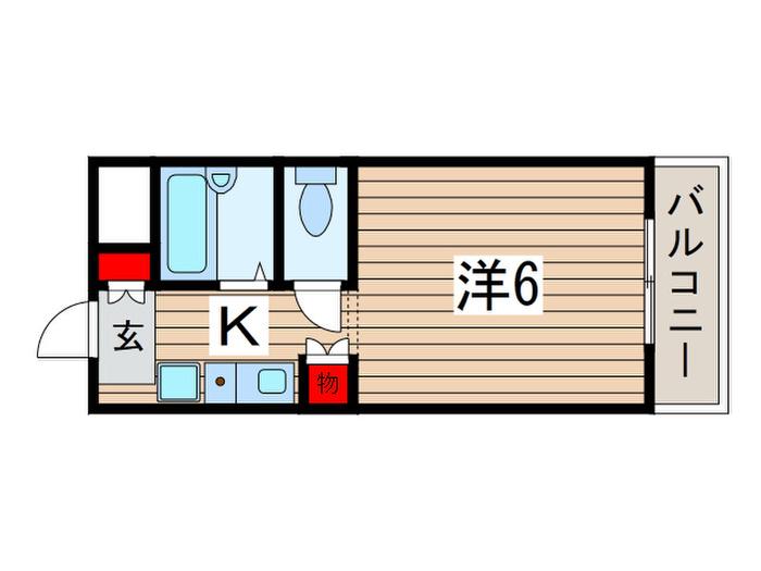 レジデンスみどり台(1K/4階)の間取り写真