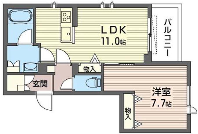 エバーグリーン奥沢(1LDK/2階)の間取り写真