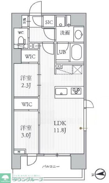 シーズンフラッツ蔵前(2LDK/6階)の間取り写真