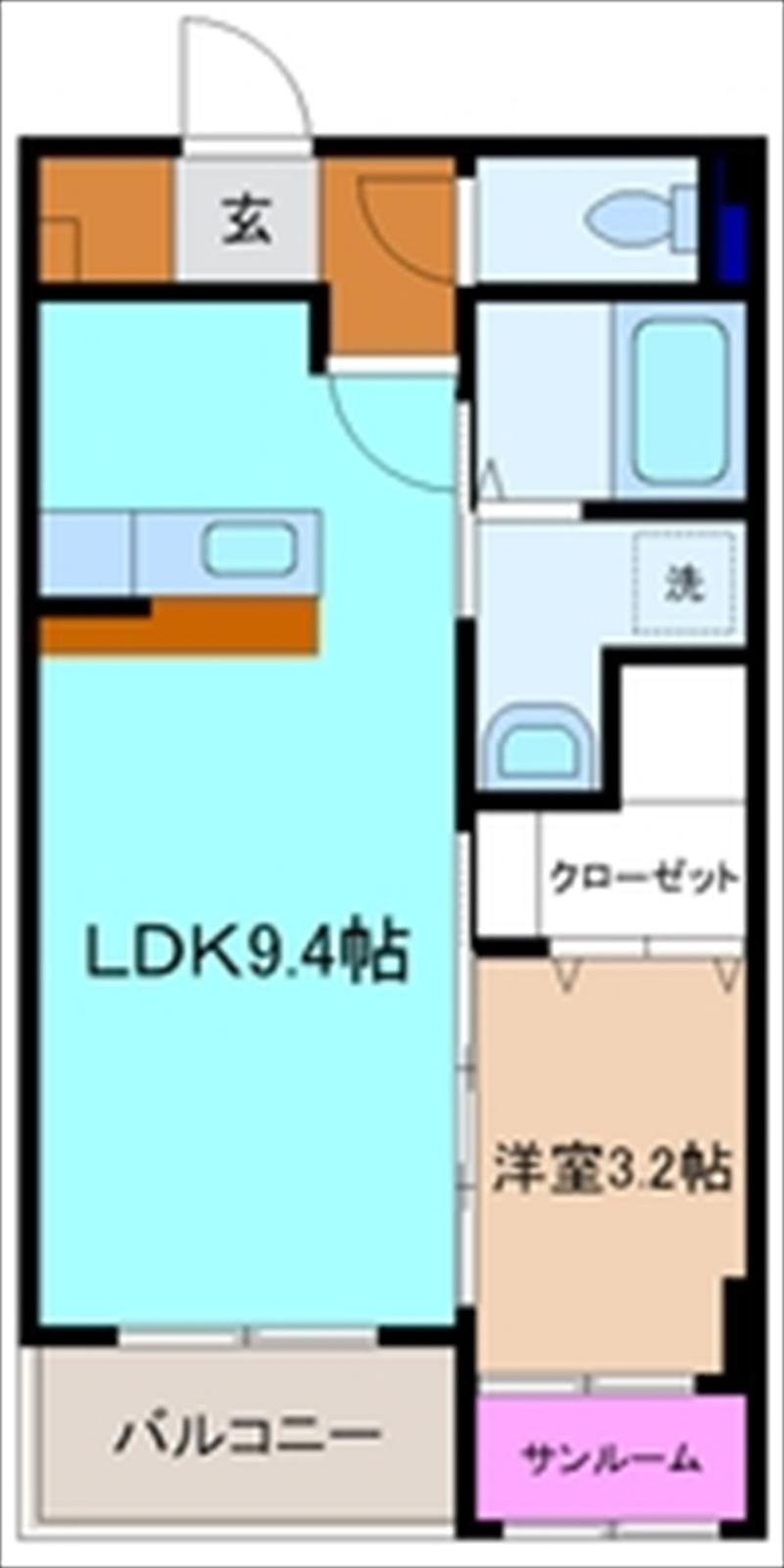 北陸鉄道石川線 乙丸駅 徒歩11分 2階建 築15年(1LDK/2階)の間取り写真