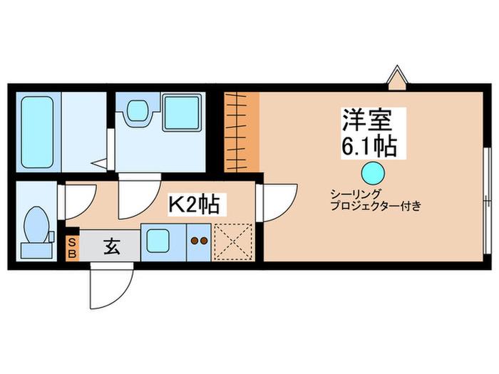 ピークヴィレ堀切菖蒲園(1K/1階)の間取り写真