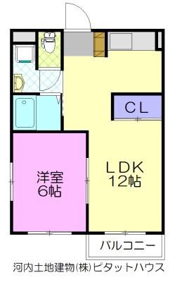 エスポワール(1LDK/2階)の間取り写真