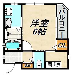 KARIN蓮宮通(1K/3階)の間取り写真