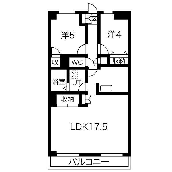 ステータスヒル甲府弐番館(2LDK/4階)の間取り写真