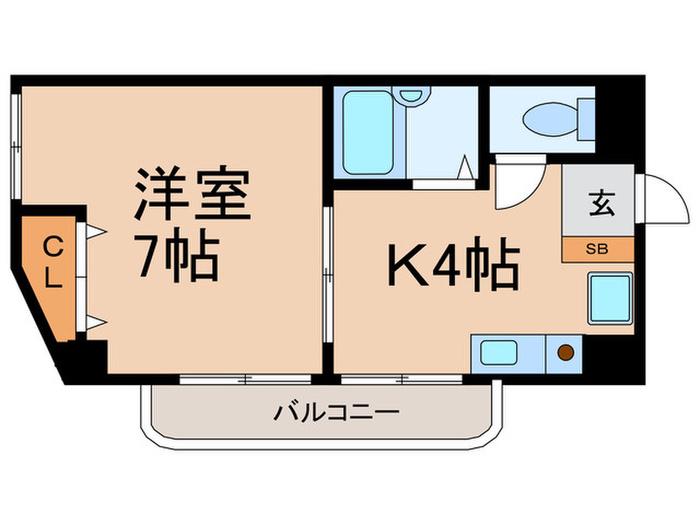 柴崎マンションNADAKITA(1K/4階)の間取り写真
