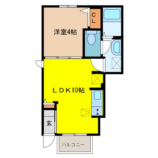 エクセランVII(1LDK/1階)の間取り写真