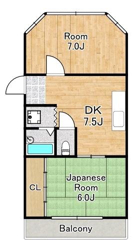 玄ビル(2DK/4階)の間取り写真