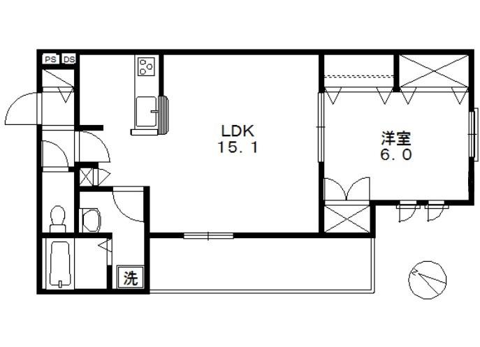 CHILL OUT ROOTS (1LDK/3階)の間取り写真
