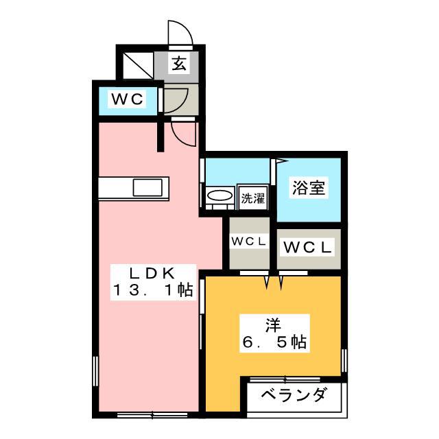 MAISON NOVEM(1LDK/3階)の間取り写真
