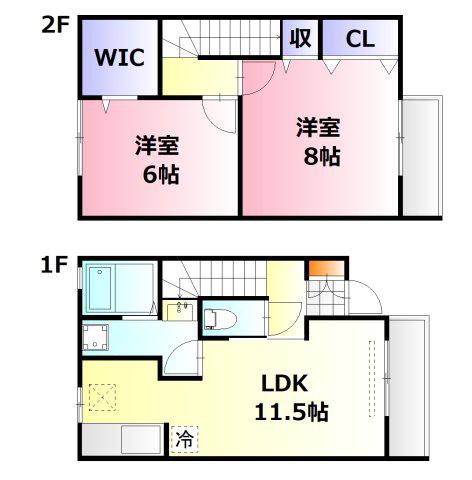 FAIRY COURT”I”(2LDK/1階)の間取り写真