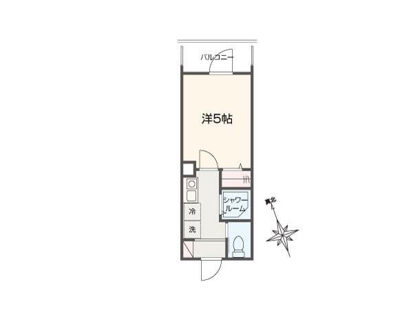 MELLAS小島新田(1K/3階)の間取り写真
