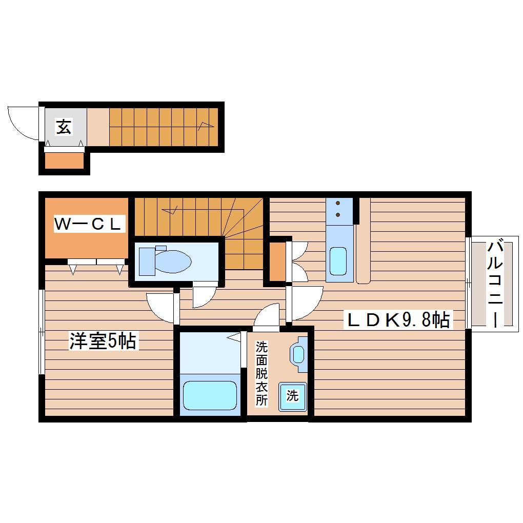 PALMAS(1LDK/2階)の間取り写真