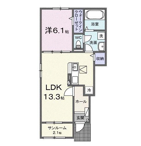 メゾン フローラ(1LDK/1階)の間取り写真