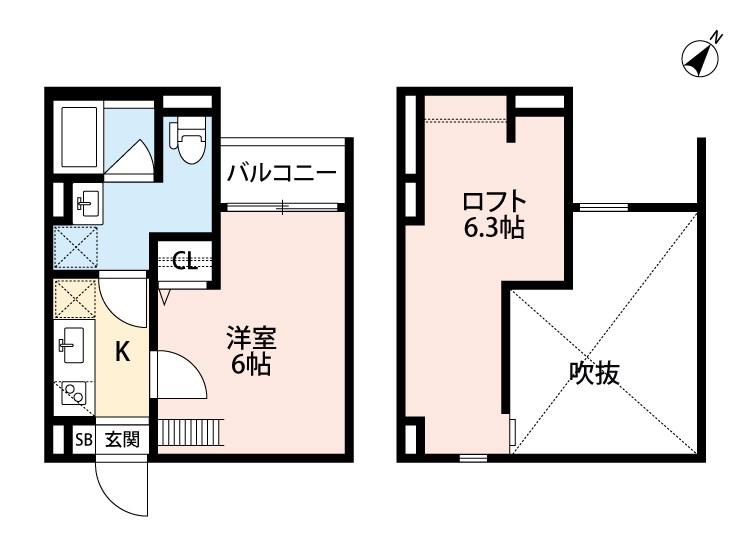 ロワジール東須磨(1K/1階)の間取り写真