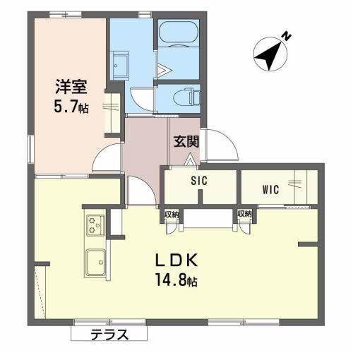 エスコートグリーン(2LDK/1階)の間取り写真