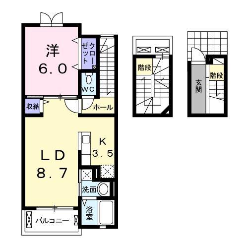 グローヴヒルズ芝II(1LDK/3階)の間取り写真