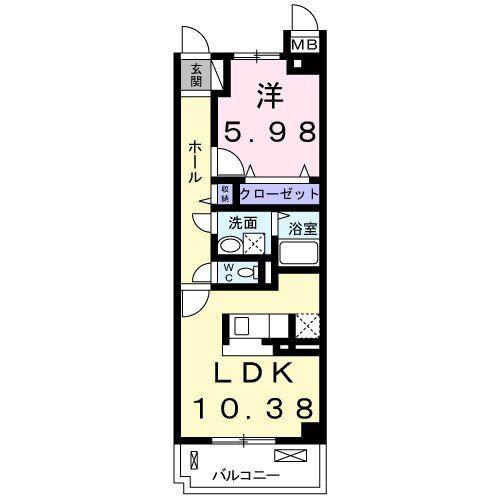 グランツ大町(1LDK/3階)の間取り写真
