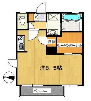 グレースミリュー(ワンルーム/1階)の間取り写真