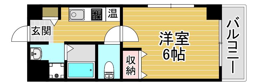 みおつくし堂島II(1K/2階)の間取り写真